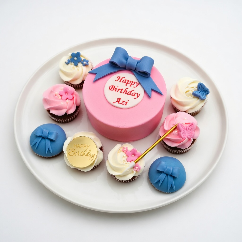 Pink Bow Cupcake Platter