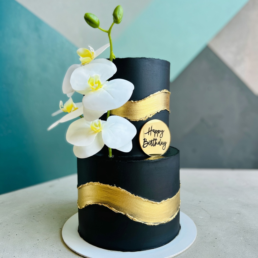 Black Orchid Elegance Cake