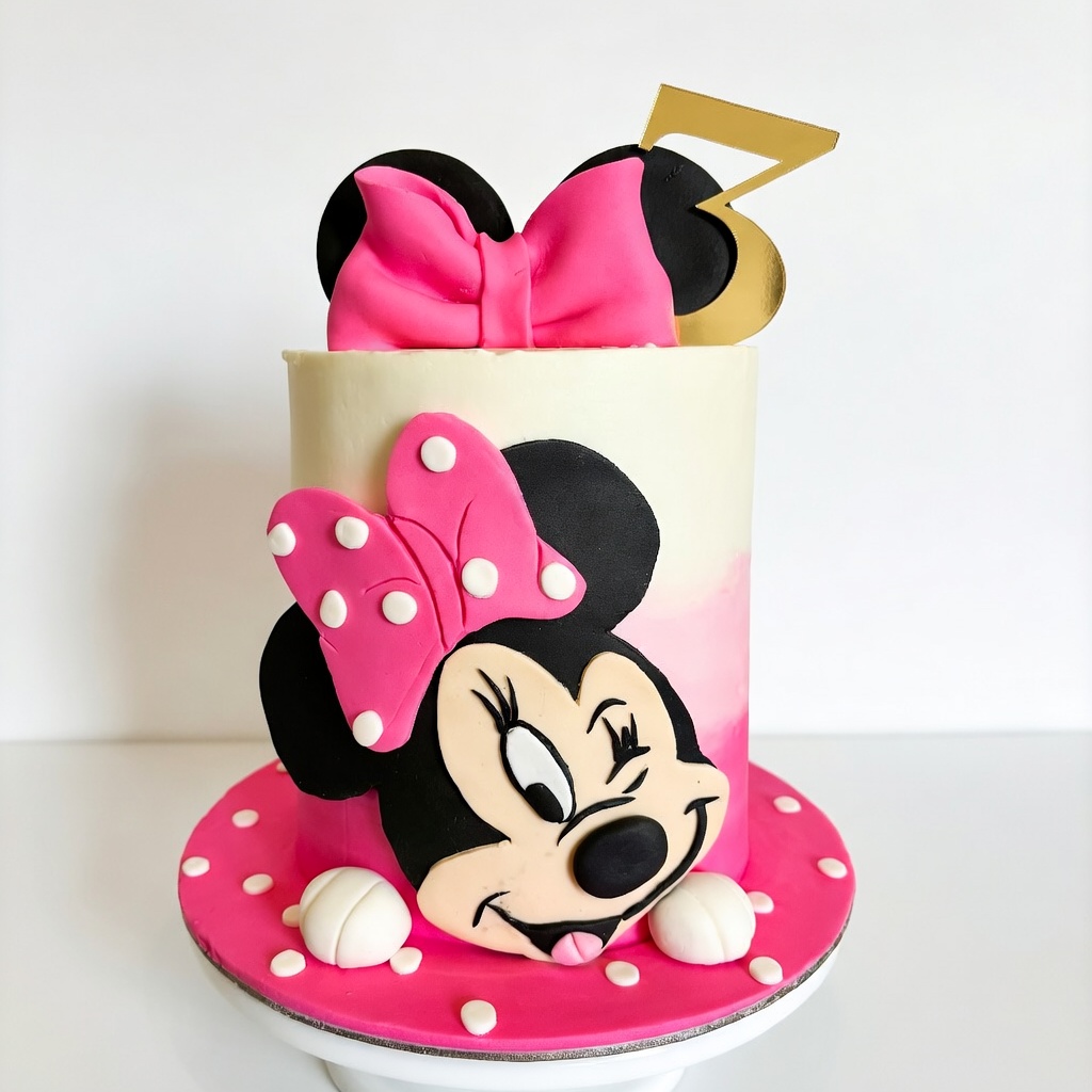 Minnie Mouse Pink Bow Cake
